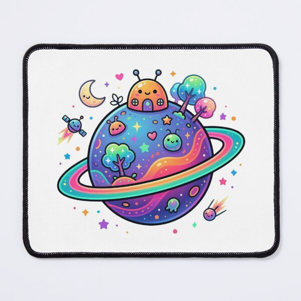 Item preview, Cute Kawaii Alien Planet – Colorful Space Cartoon World designed and sold by NuniDesigns.