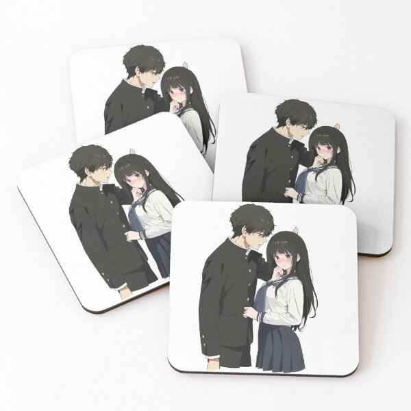Item preview, Cute Anime School Couple Romantic Love Art designed and sold by tokyoboyart.