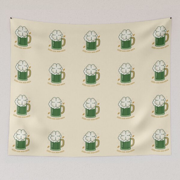 Item preview, Good Luck Irish Brew – Retro St Patrick’s Beer Mug designed and sold by Xatutik.art.