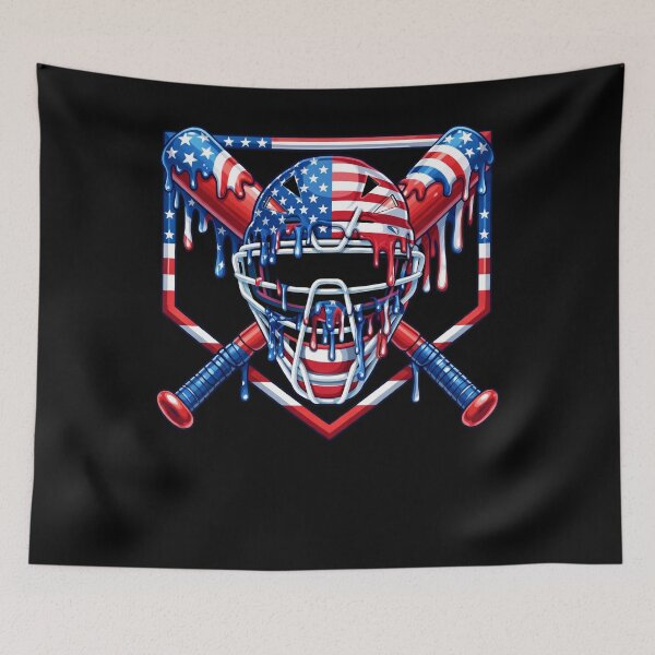 Item preview, Patriotic USA Baseball Catcher Helmet designed and sold by KIROSALS.