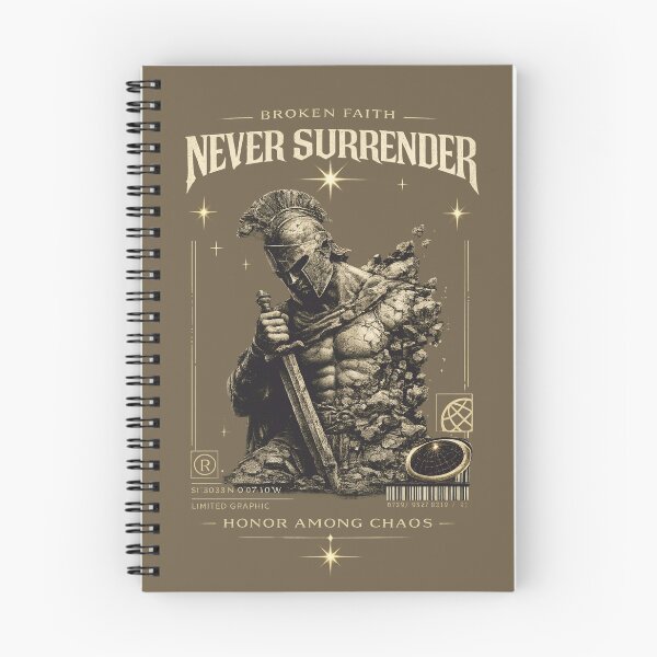 Item preview, never surrender, honor among chaos, aesthetic design designed and sold by SergeyDigital.