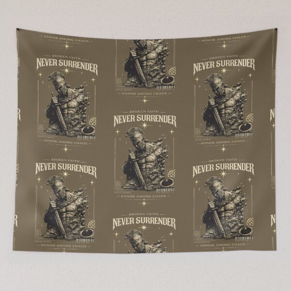 Item preview, never surrender, honor among chaos, aesthetic design designed and sold by SergeyDigital.