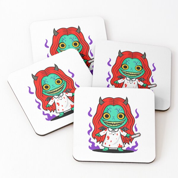 Item preview, Creepy Chibi Demon Girl With Chainsaw Illustration designed and sold by Emberglowo.