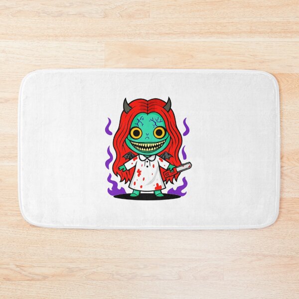 Item preview, Creepy Chibi Demon Girl With Chainsaw Illustration designed and sold by Emberglowo.