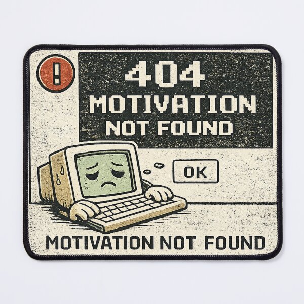 Item preview, 404 Motivation Not Found – Funny Programmer Error Message Design designed and sold by AnimalAirtistry.