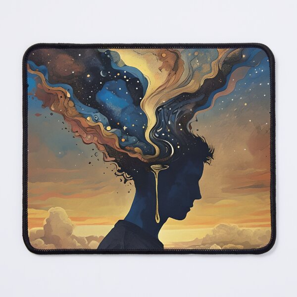 Item preview, Cosmic Mindscape – Surreal Galaxy Head Dream Art designed and sold by AureaVibes.