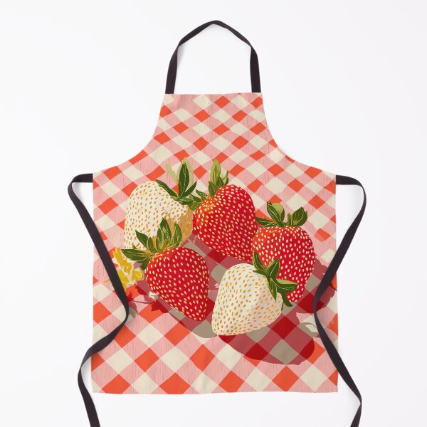 Item preview,  Strawberries on Checkered Tablecloth Illustration designed and sold by BobaBunny76.
