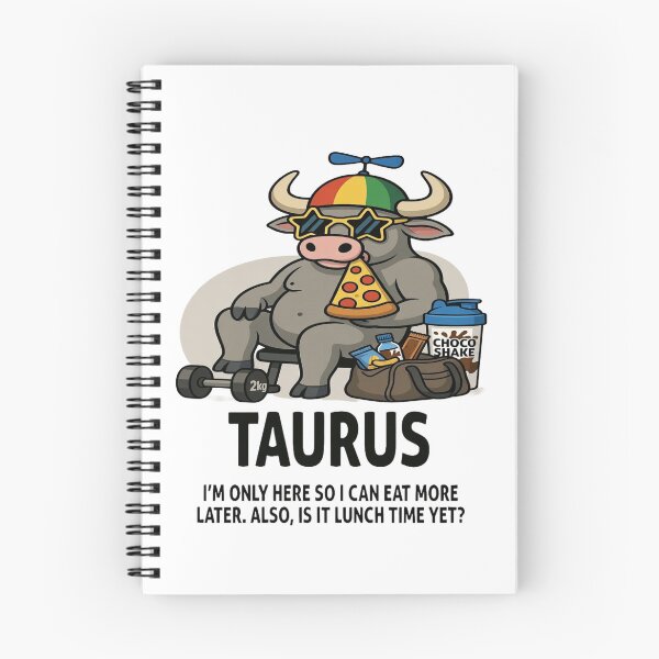 Item preview, Funny Taurus Gym - "Snack Lifter" Pizza & Weights Bull designed and sold by ClaussShop.