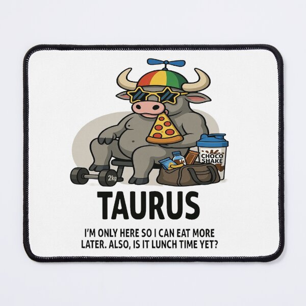 Item preview, Funny Taurus Gym - "Snack Lifter" Pizza & Weights Bull designed and sold by ClaussShop.