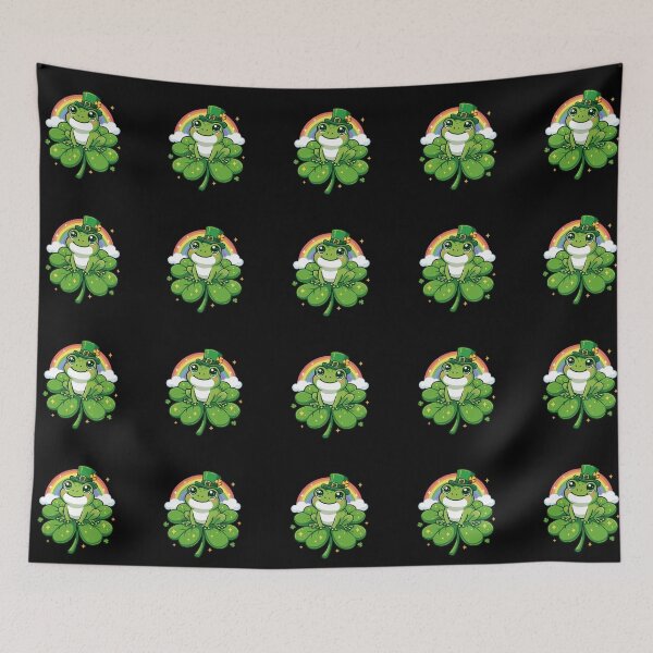 Item preview, Cute Lucky Frog with Shamrock – St Patrick’s Day Kawaii Frog designed and sold by Xatutik.art.