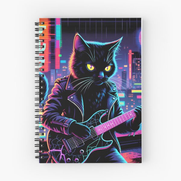 Item preview, The cat plays the electric guitar designed and sold by Pixelated Meow.