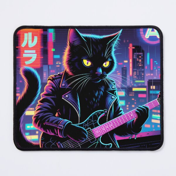 Item preview, The cat plays the electric guitar designed and sold by Pixelated Meow.