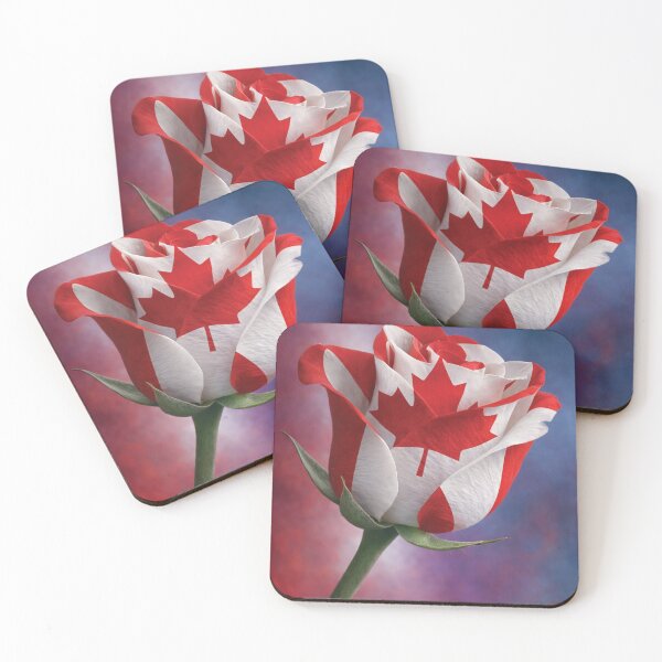 Item preview, Vibrant Canadian Flag Maple Leaf Rose Art designed and sold by DGtaLrtcom.