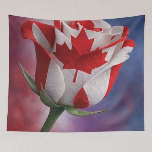 Item preview, Vibrant Canadian Flag Maple Leaf Rose Art designed and sold by DGtaLrtcom.