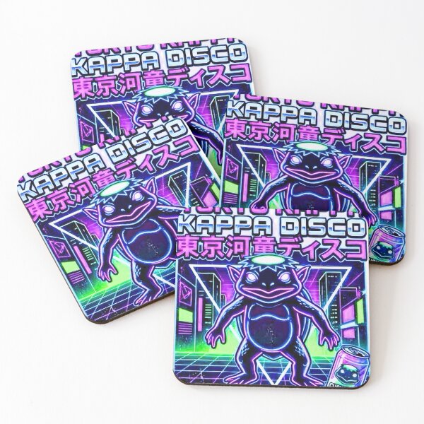 Item preview, Tokyo Kappa Disco – Neon Japanese Yokai Retro Synthwave Art designed and sold by kaxymax.