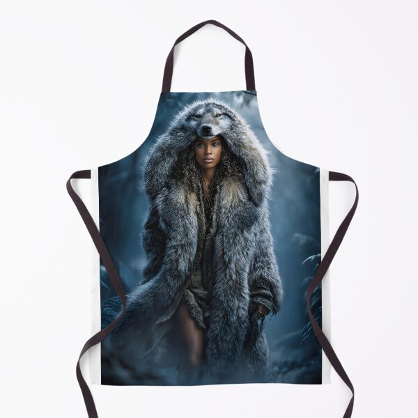 Item preview, Mysterious Woman in Majestic Wolf-Fur Cloak designed and sold by Artessie.