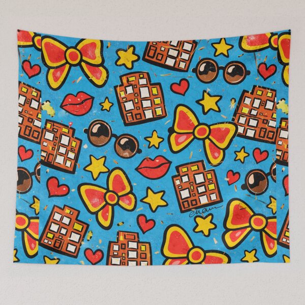 Artikelvorschau, Retro Pop City Pattern entworfen und verkauft von EvaArtHome.