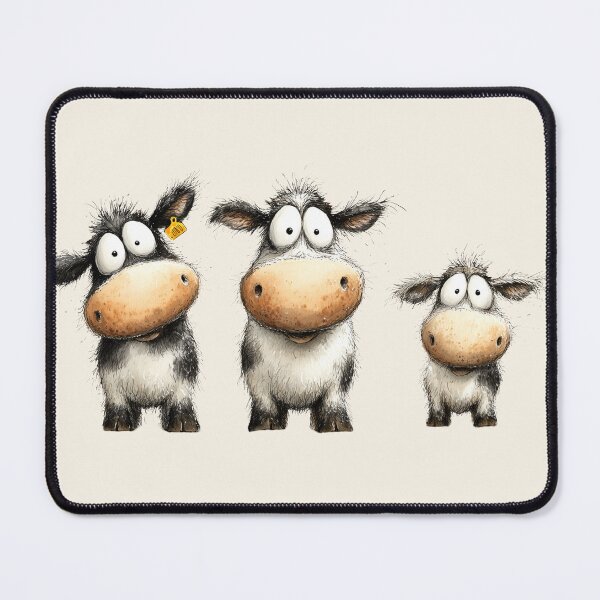 Item preview, CoW PRiNT, ANiMaL PRiNT ' Happy Coos Family ' BY SHiRLeY MacARTHuR designed and sold by Shirley MacArthur Art.