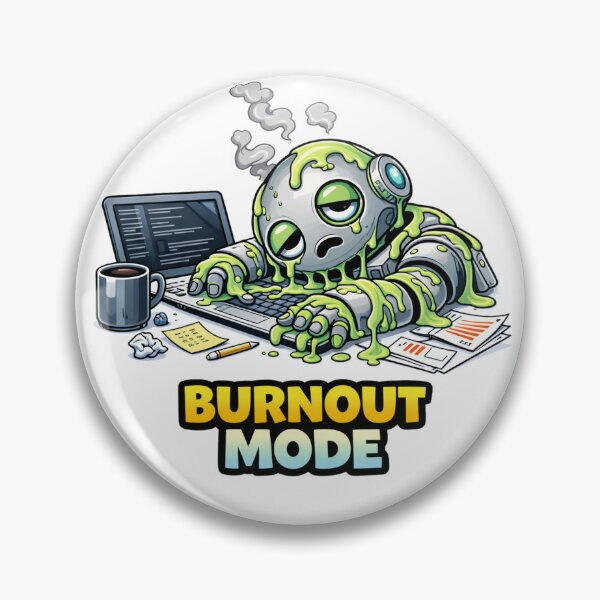 Item preview, Burnout Mode Funny Exhausted Robot Work Meme designed and sold by the-dovlat.