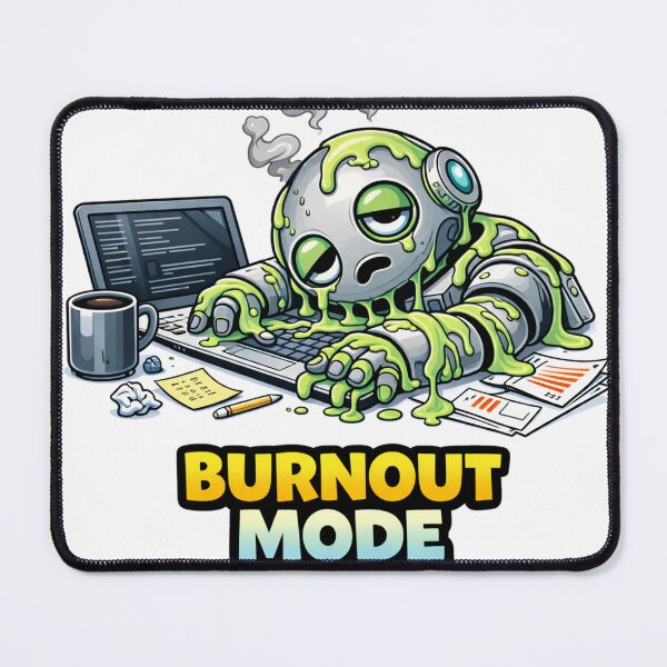 Item preview, Burnout Mode Funny Exhausted Robot Work Meme designed and sold by the-dovlat.