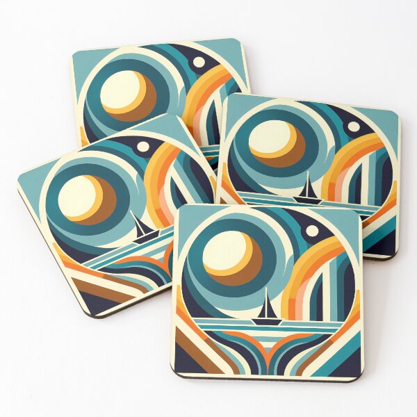 Item preview, Geometric Sailboat Sunset designed and sold by InkSmithery.