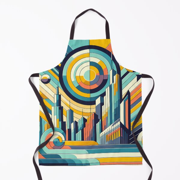 Item preview, Geometric Retro Cityscape with Concentric Sun designed and sold by InkSmithery.