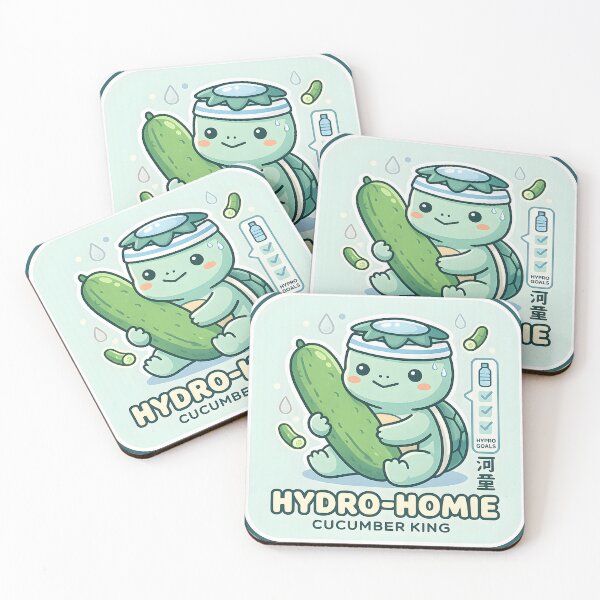 Item preview, Hydro Homie Kappa – Cute Cucumber King Yokai Illustration designed and sold by kaxymax.