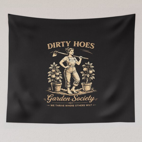Item preview, Dirty Hoes Garden Society Funny Vintage Gardening Humor Design designed and sold by kiralynstration.