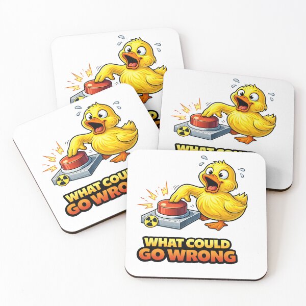 Item preview, What Could Go Wrong Funny Duck Button Meme designed and sold by the-dovlat.