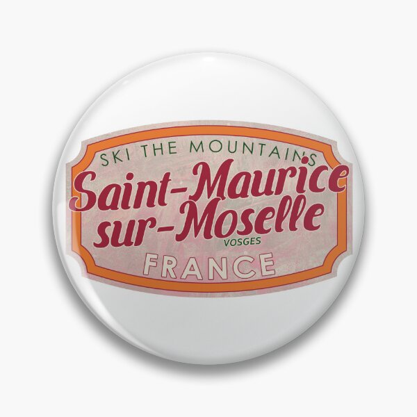 Item preview, Saint-Maurice-sur-Moselle, France, Vosges, Ski, textured skiing badge designed and sold by Wanderful-roads.