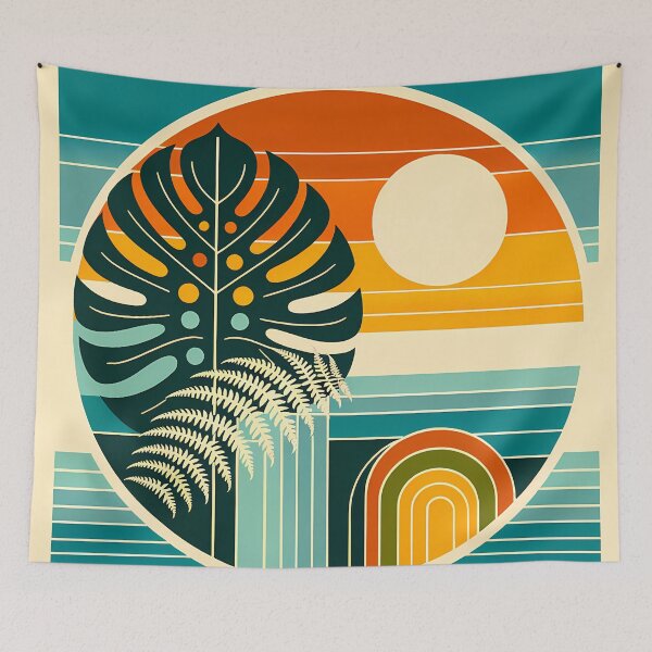 Item preview, Abstract Botanical Sun and Monstera designed and sold by InkSmithery.