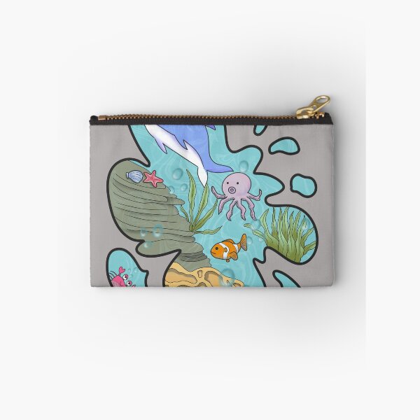 Item preview, Cute Underwater Ocean Animals – Dolphin Octopus Tropical Fish Cartoon designed and sold by Arts17N.