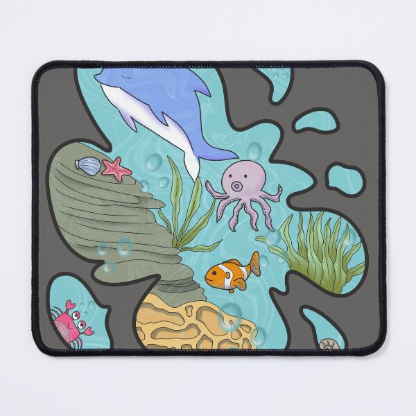 Item preview, Cute Underwater Ocean Animals – Dolphin Octopus Tropical Fish Cartoon designed and sold by Arts17N.