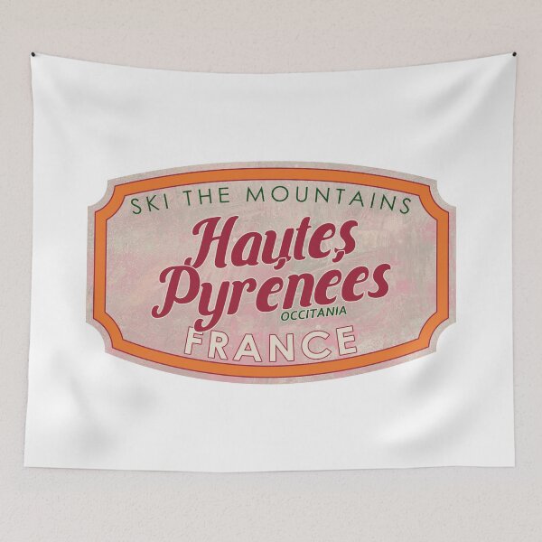 Item preview, Hautes-Pyrénées, France, Occitania, Ski, textured skiing badge designed and sold by Wanderful-roads.