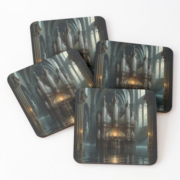 Item preview, Flooded Organ Hall — Dark Surrealism Art Print designed and sold by ReliquiaeArt.