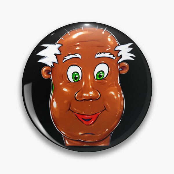 Item preview, Funny Bald Cartoon Head with Green Eyes | Weird Character Illustration designed and sold by BigBobInk.