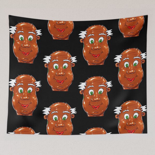 Item preview, Funny Bald Cartoon Head with Green Eyes | Weird Character Illustration designed and sold by BigBobInk.