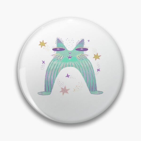 Artikelvorschau, Verspielte Regenbogenkatze – Magische Weltraum-Volkskunstillustration entworfen und verkauft von FaliushART.