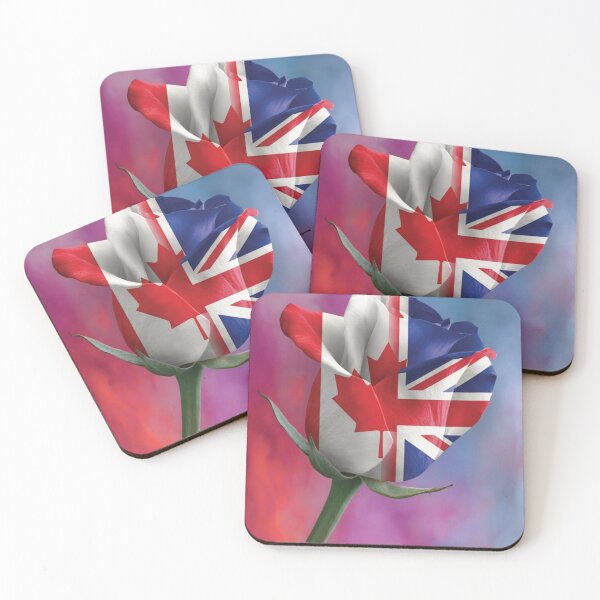 Item preview, Vibrant Canada and UK Flag Rose Hybrid Art designed and sold by DGtaLrtcom.