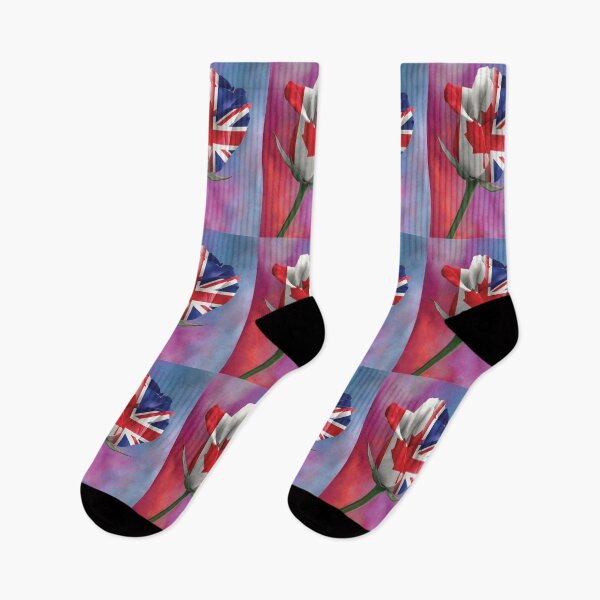 Item preview, Vibrant Canada and UK Flag Rose Hybrid Art designed and sold by DGtaLrtcom.