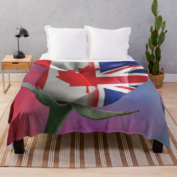 Item preview, Vibrant Canada and UK Flag Rose Hybrid Art designed and sold by DGtaLrtcom.