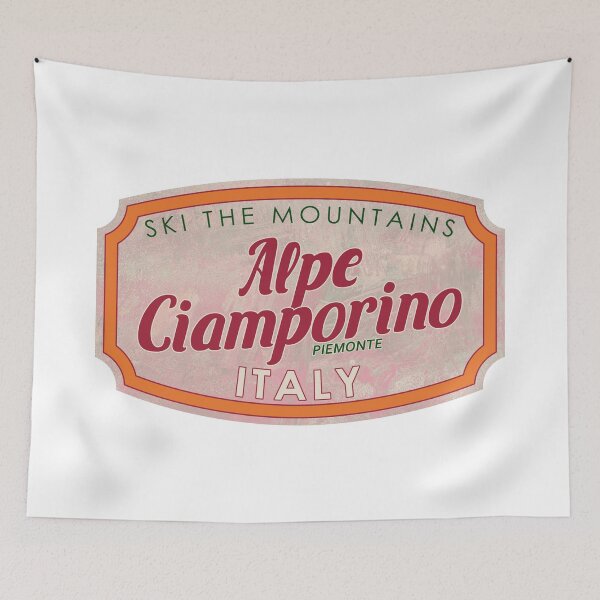 Item preview, Alpe Ciamporino, Italy, Piemonte, Ski, textured skiing badge designed and sold by Wanderful-roads.