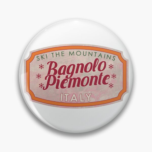 Item preview, Bagnolo Piemonte, Italy, Piemonte, Ski, textured skiing badge designed and sold by Wanderful-roads.