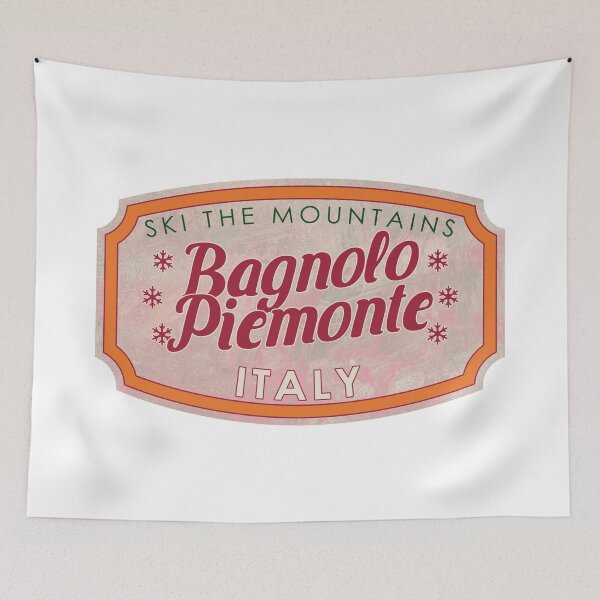 Item preview, Bagnolo Piemonte, Italy, Piemonte, Ski, textured skiing badge designed and sold by Wanderful-roads.
