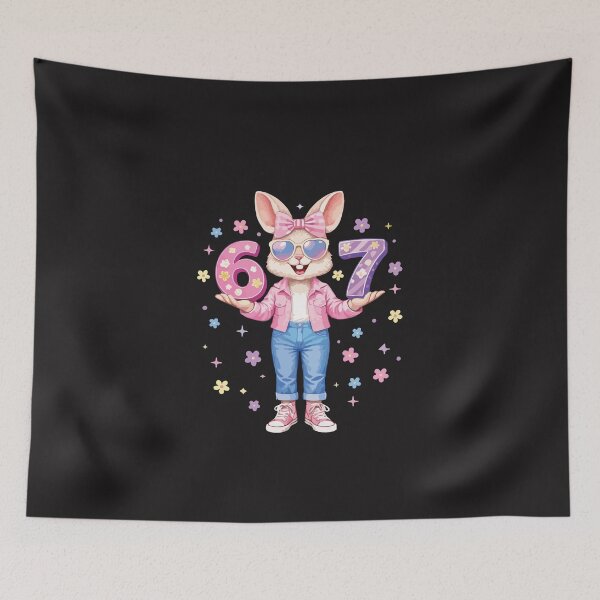 Item preview, Pink 67 Easter Bunny Cute Six Seven Birthday Girls Design designed and sold by kiralynstration.
