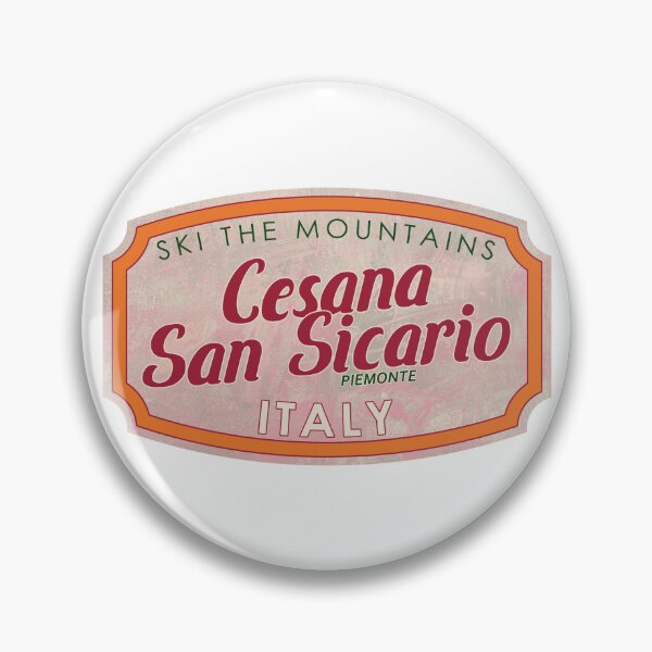 Item preview, Cesana San Sicario, Italy, Piemonte, Ski, textured skiing badge designed and sold by Wanderful-roads.