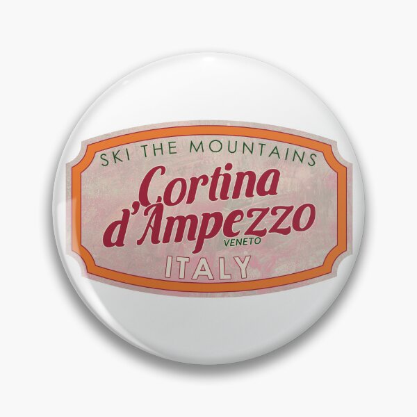 Item preview, Cortina d’Ampezzo, Italy, Veneto, Ski, textured skiing badge designed and sold by Wanderful-roads.
