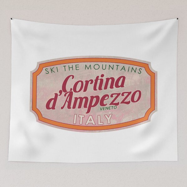 Item preview, Cortina d’Ampezzo, Italy, Veneto, Ski, textured skiing badge designed and sold by Wanderful-roads.