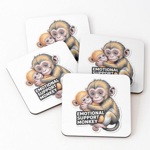 Item preview, Emotional Support Monkey Cute Hug designed and sold by PrintBreeze.