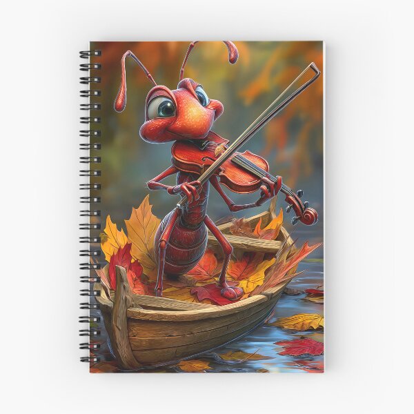 Item preview, Ant Playing Violin in Autumn Leaves on a Boat designed and sold by Artessie.